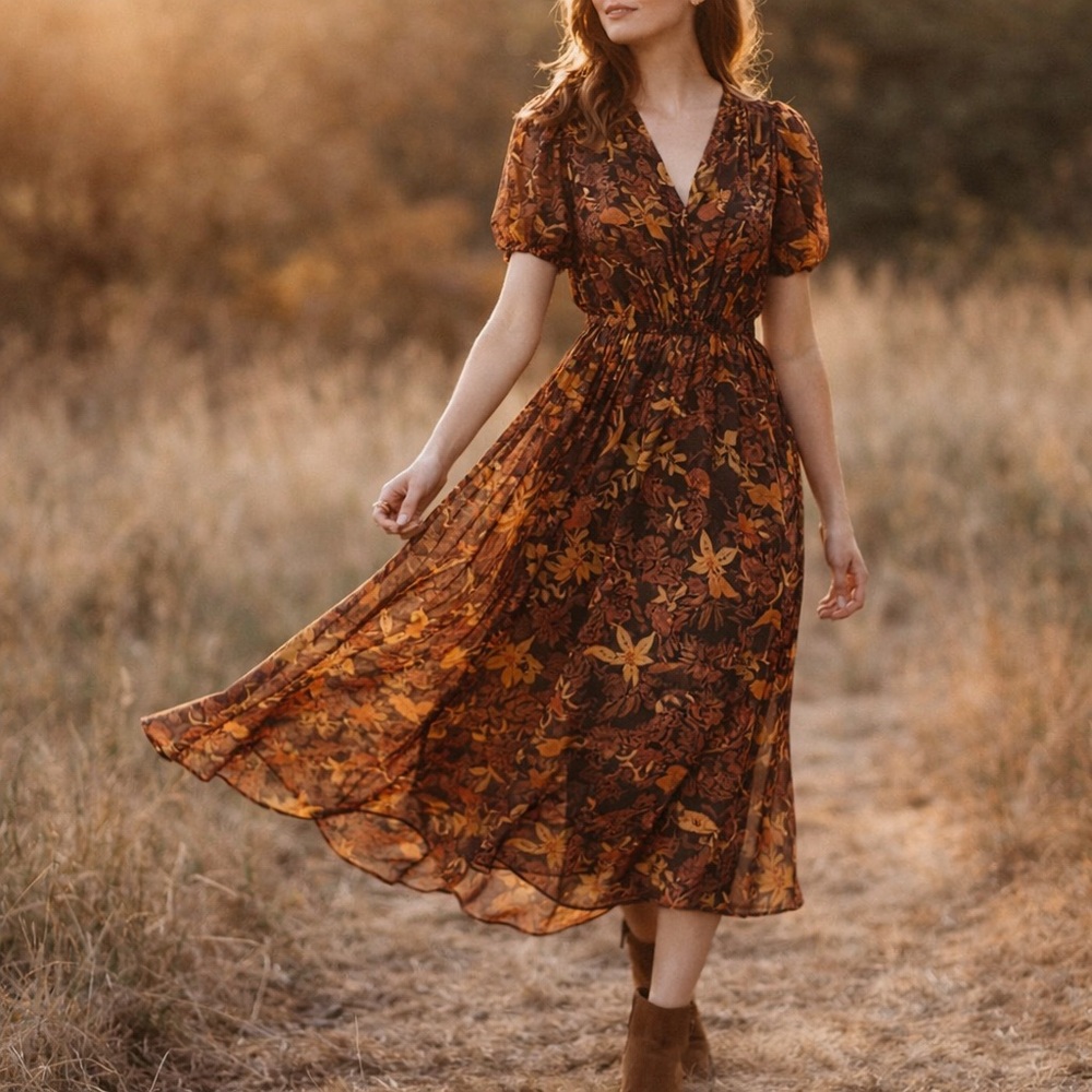 Lost + Wander Wild Bergamot Maxi Dress Small NWT Boho Cottagecore Fall Floral